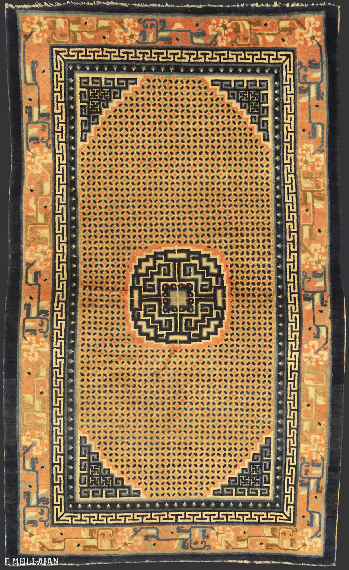 قالی آنتیک چینی نینگ‌شیا کد:۱۲۳۵۳۰۸۶